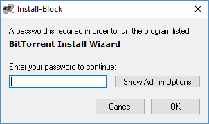 A user trying to install software receives a password prompt like this one. No password, no access.